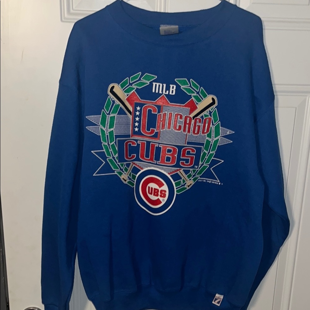 Vintage 1993 Logo 7 Chicago Cubs Crewneck Sweater